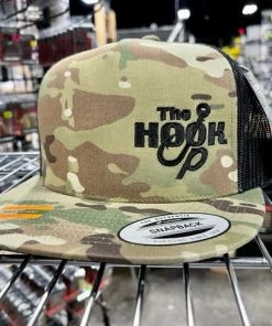 The Hook Up Tackle Black Logo Snapback Hat
